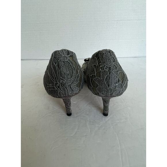 Dolce & Gabbana Taormina Lace Crystal Embellished Pointy Toe Low Heel Pumps 6.5 - Picture 9 of 14
